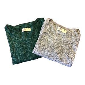 Bundle of 2 Hollister Long Sleeve Crewneck Lightweight Shirt